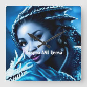 Dragon en zijn ruiter- Wandklok (Voorkant)