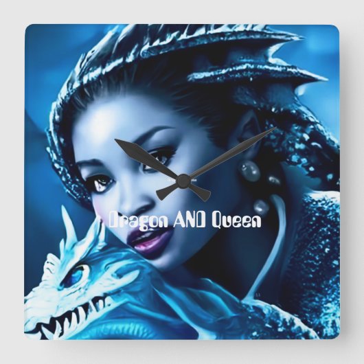 Dragon en zijn ruiter- Wandklok (Voorkant)