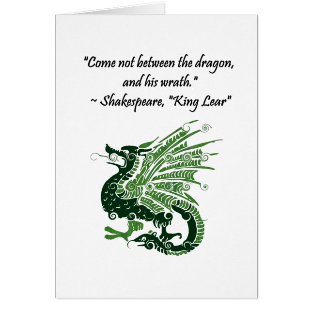 Dragon en zijn Wrath Shakespeare King Lear Cartoon (Voorkant)