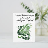 Dragon en zijn Wrath Shakespeare King Lear Cartoon Briefkaart (Staand voorkant)