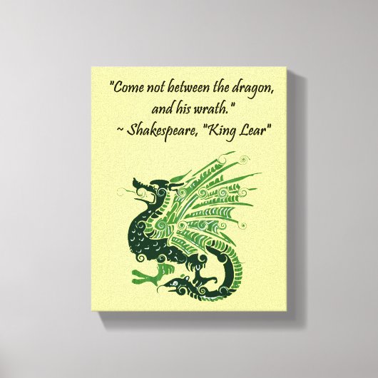 Dragon en zijn Wrath Shakespeare King Lear Cartoon Canvas Afdruk (Voorkant)