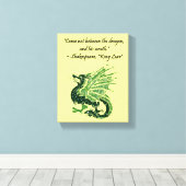 Dragon en zijn Wrath Shakespeare King Lear Cartoon Canvas Afdruk (Insitu (Houten vloer))