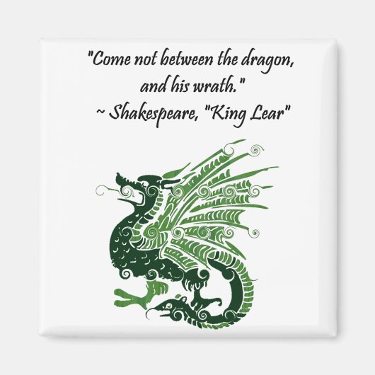 Dragon en zijn Wrath Shakespeare King Lear Cartoon Magneet (Voorkant)