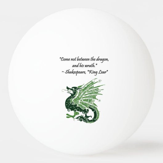 Dragon en zijn Wrath Shakespeare King Lear Cartoon Pingpongbal (Voorkant)