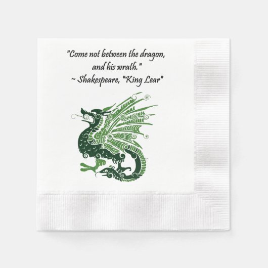 Dragon en zijn Wrath Shakespeare King Lear Cartoon Servetten (Voorkant)