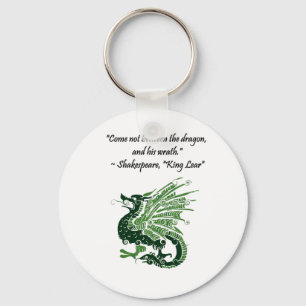 Dragon en zijn Wrath Shakespeare King Lear Cartoon Sleutelhanger