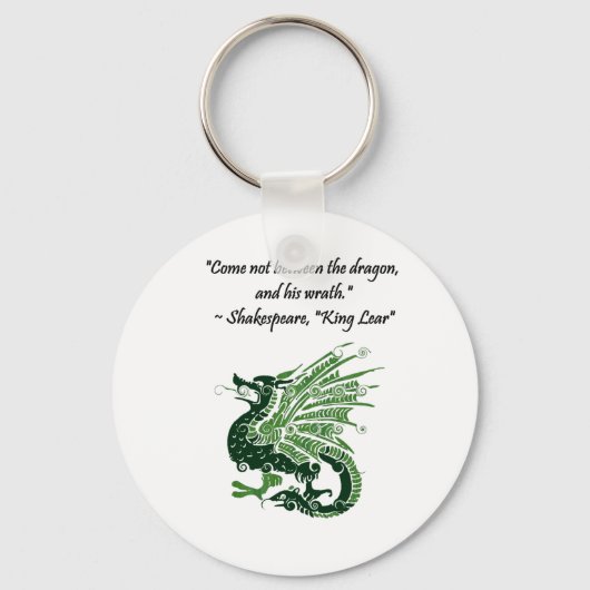 Dragon en zijn Wrath Shakespeare King Lear Cartoon Sleutelhanger (Voorkant)