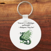 Dragon en zijn Wrath Shakespeare King Lear Cartoon Sleutelhanger (Voorkant)