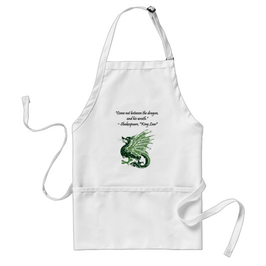 Dragon en zijn Wrath Shakespeare King Lear Cartoon Standaard Schort (Voorkant)
