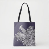 Dragon Enchantatie Gedetailleerde dragon Art Tote Bag (Voorkant)
