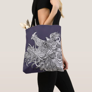 Dragon Enchantatie Gedetailleerde dragon Art Tote Bag