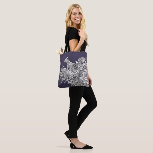 Dragon Enchantatie Gedetailleerde dragon Art Tote Bag (Op model)