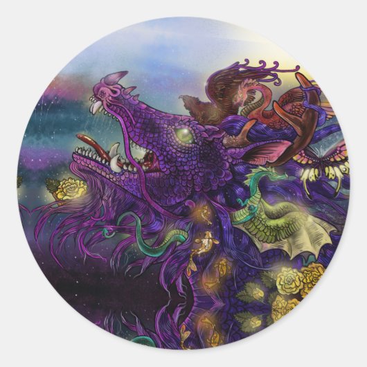 Dragon Enchantment Ronde Sticker (Voorkant)