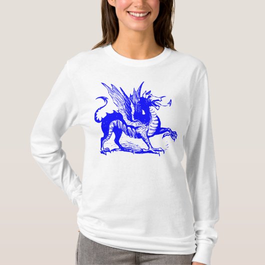 Dragon Engraving - Blauw T-shirt (Voorkant)