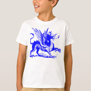 Dragon Engraving - Blauw T-shirt