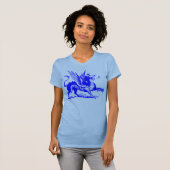 Dragon Engraving - Blauw T-shirt (Voorkant volledig)