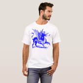 Dragon Engraving - Blauw T-shirt (Voorkant volledig)