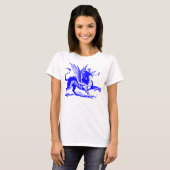 Dragon Engraving - Blauw T-shirt (Voorkant volledig)