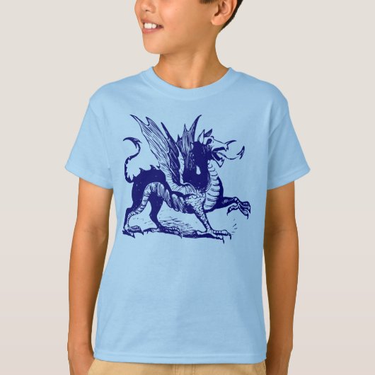 Dragon Engraving - Deep Navy T-shirt (Voorkant)