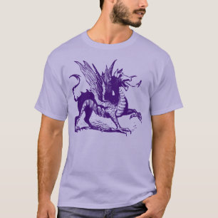 Dragon Engraving - Deep Paars T-shirt