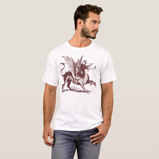 Dragon Engraving - Donkerbruin T-shirt (Voorkant volledig)