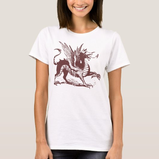 Dragon Engraving - Donkerbruin T-shirt (Voorkant)