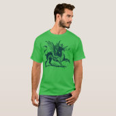 Dragon Engraving - Donkergroen T-shirt (Voorkant volledig)