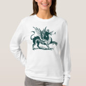 Dragon Engraving - Donkergroen T-shirt (Voorkant)