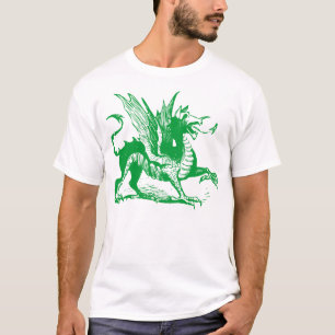 Dragon Engraving - Grass Green T-shirt
