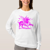 Dragon Engraving - Magenta T-shirt (Voorkant)