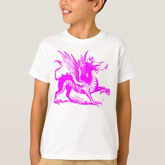 Dragon Engraving - Magenta T-shirt (Voorkant)
