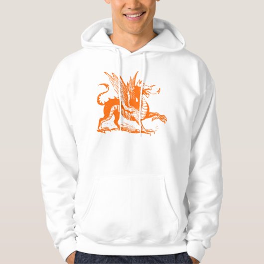 Dragon Engraving - Oranje Hoodie (Voorkant)