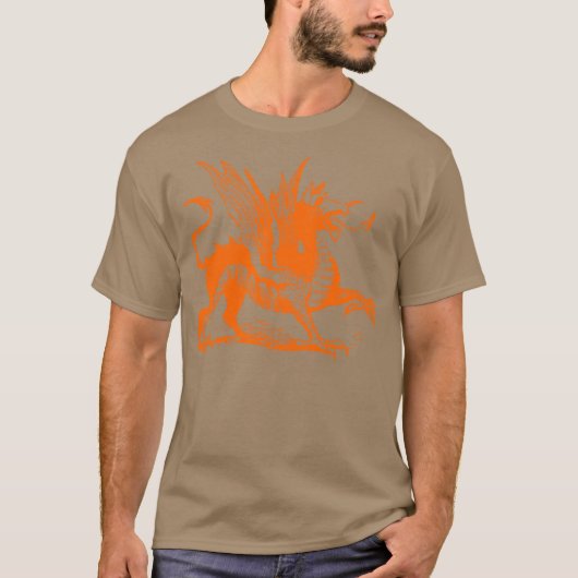 Dragon Engraving - Oranje T-shirt (Voorkant)