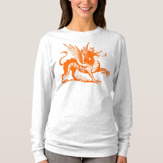 Dragon Engraving - Oranje T-shirt (Voorkant)