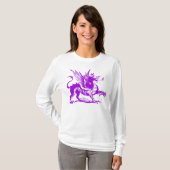 Dragon Engraving - Paars T-shirt (Voorkant volledig)