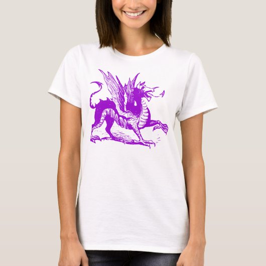Dragon Engraving - Paars T-shirt (Voorkant)