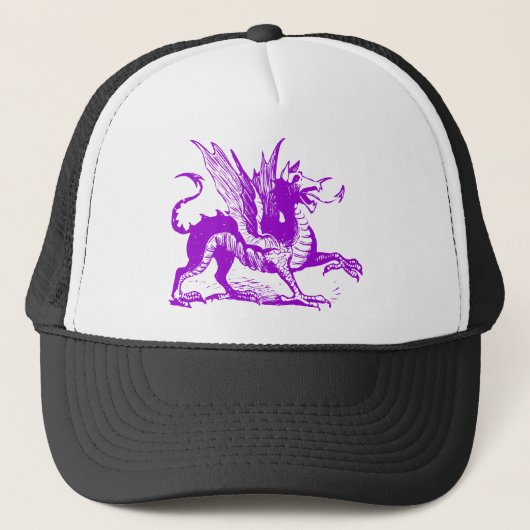 Dragon Engraving - Paars Trucker Pet (Voorkant)