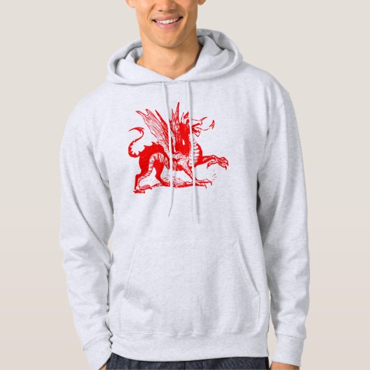 Dragon Engraving - Rood Hoodie (Voorkant)