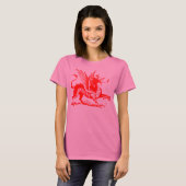 Dragon Engraving - Rood T-shirt (Voorkant volledig)