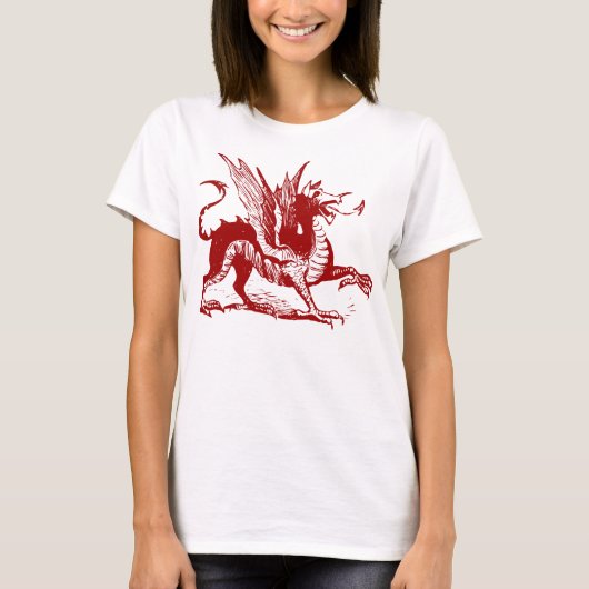 Dragon Engraving - Ruby Red T-shirt (Voorkant)