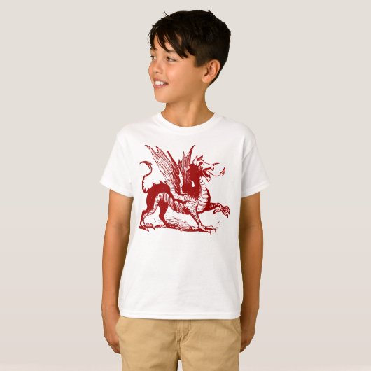 Dragon Engraving - Ruby Red T-shirt (Voorkant volledig)