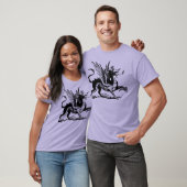 Dragon Engraving - Zwart T-shirt (Unisex)