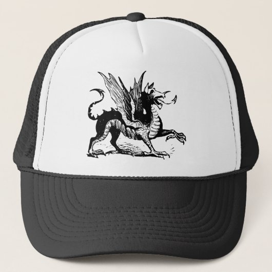 Dragon Engraving - Zwart Trucker Pet (Voorkant)