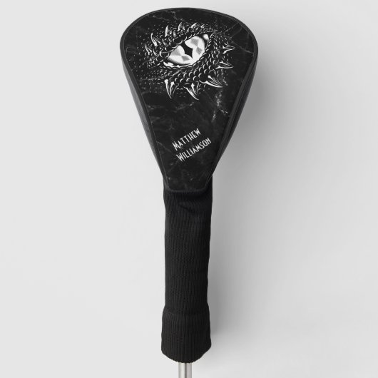 Dragon Eye Black Marmer Monogram Golfheadcover (Voorkant)
