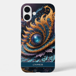 Dragon Eye Modern Abstracte geometrische fractale  iPhone 16 Plus Hoesje