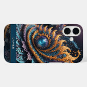 Dragon Eye Modern Abstracte geometrische fractale  Case-Mate iPhone Case (Achterkant (horizontaal))