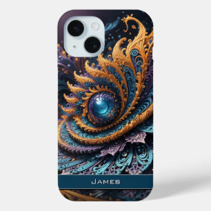 Dragon Eye Modern Abstracte geometrische fractale  iPhone 15 Case