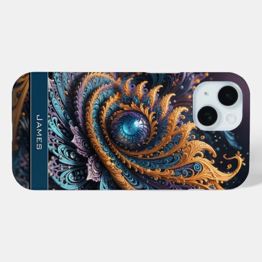 Dragon Eye Modern Abstracte geometrische fractale Case-Mate iPhone Case (Achterkant (horizontaal))