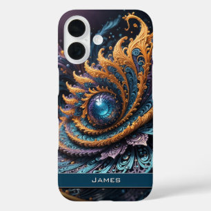 Dragon Eye Modern Abstracte geometrische fractale iPhone 16 Hoesje