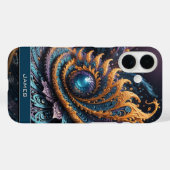 Dragon Eye Modern Abstracte geometrische fractale  Case-Mate iPhone Case (Achterkant (horizontaal))